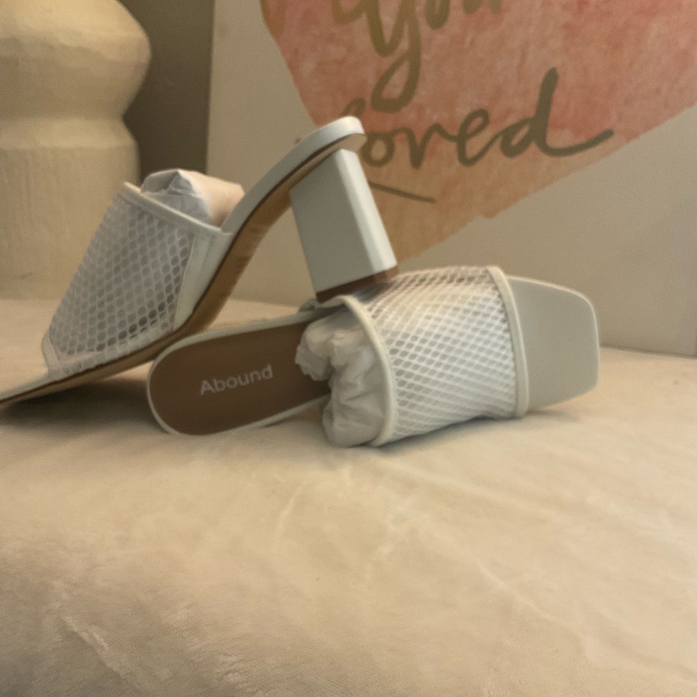 Abound Cream Mesh Heeled Mules
